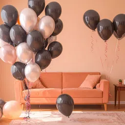 arv Solid Black & Silver Metallic Balloons Pack of 100 – Party & Decoration Supplies Balloon-picture-45