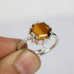 reiki crystal products Certified Naturalr Eye Gemstone Adjustable ring for Unisex Crystal, Stone Ring image 5