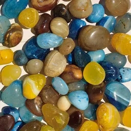 airzy Multicolor Onyx Stones 1.35kg | Crystal for Healing & Home Decor Polished, Regular Oval, Round Onyx Pebbles image 2