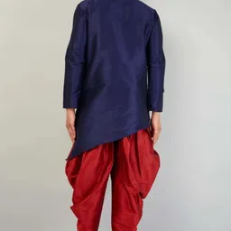 haroon Men Art Silk Kurta Dhoti Set image 2