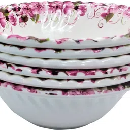 laserbot Melamine Serving Bowl PINK FLOWER Melamine Serving Bowls with Servers for Salad,Fruit,Vegetables BOWL image 4
