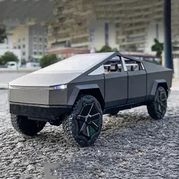 1:36 Tesla Cyber Truck Alloy Metal Replica Toy Car Open Door Pull Back light toy-image-1
