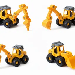 funbazaar 4-in-1 Construction Vehicle Toy Set with Interchangeable Attachments for Kids. image 1