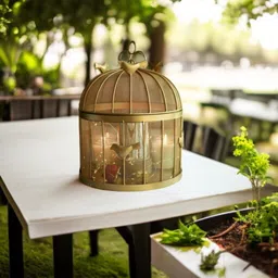 decor whiz Bulbul Fruit Basket Gold Plated Fruit & Vegetable Basket-picture-46