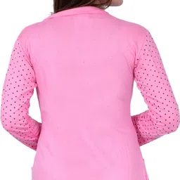 bg online Women Jacket Style Full Sleeve Light Blue, Pink Shrug image 2