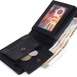 broadbull Men Casual, Formal, Trendy Black Genuine Leather RFID Wallet image 4