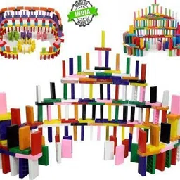 jublyn Wooden dominoes blocks 10 Colours pack of 100-picture-25