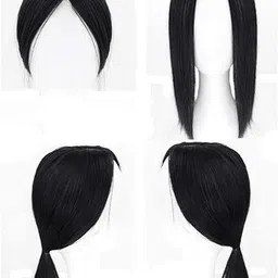 hamsri 5 Clips In Mixed Extension Topper 4*4 (18" Black) Extension-N Hair Extension image 2