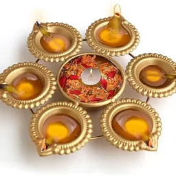 homing thistle Diya Shape Mini Urli Bowl For Floating Flowers, Diwali & Home Decor Iron Table Diya-picture-17