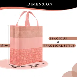 heart home Non-Woven Half-Print Shopping Bags for Grocery|Pack of 20|Large|Orange Pack of 20 Grocery Bags image 3