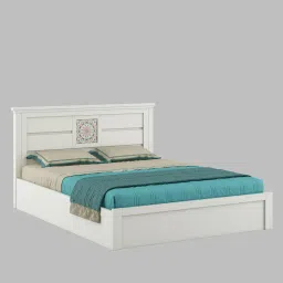 spacewood Kosmo Bryan King Size Bed in Kingston White Finish with Box Storage image 3