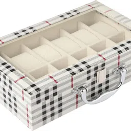 fonsie Watch box storage organizer case 12 slots with premium velvet cover pillows Watch Box image 3