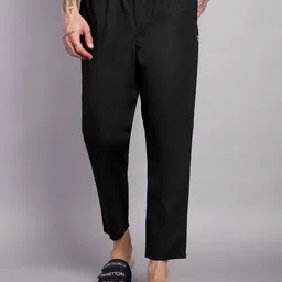 Regular Fit Cotton Blend Woven Casual Pyjama with Dual Pockets & Soft Waistband Men Pyjama-image-32