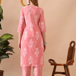 kjfab Women Pure Cotton Kurta Pant Set image 2