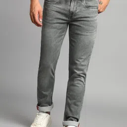 Men Slim Mid Rise Dark Green Jeans-image-39