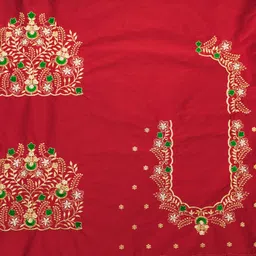 vishwambhari enterprise Unstitched Art Silk Blouse Material Embroidered image 4