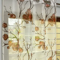panipat textile hub 152 cm (5 ft) Net Semi Transparent Window Curtain (Pack Of 2)-picture-33