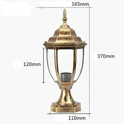 whiteray GOLDEN ANTIQUE COLOUR GATE LIGHT FOR GATE, PATHWAY, HOME DECORATION, OUTDOOR LAMP (BULB INCLUDED) (PACK OF 1) Gate Light Outdoor Lamp image 3