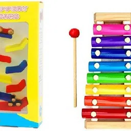 kishore collection Wooden Slippery Car & Xylophone Combo Toys |Track Car Set image 4