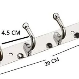 shriji Stainless steel and Aluminium Goli 4 Pin Hook Rail Pack of 2 Door Hanger image 3
