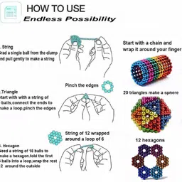 arniyavala 216 Multicolour Metal Balls for Home Office Decoration and Stress Relief Magnetic Board Toy for Kids image 2