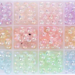 ambitieux DIY 12 8 and 10 mm rainbow design beads Bracelet Making Kit and accessories image 2