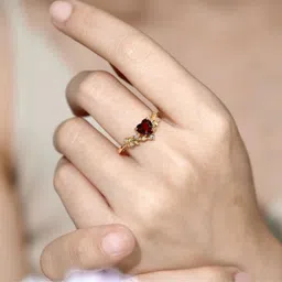 Zarkan 925 Hallmark Silver Heart’s Desire Red Garnet Ring Sterling Silver Cubic Zirconia Rhodium Plated Ring-image-9