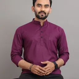 sopani Men Solid Pure Cotton Straight Kurta image 1