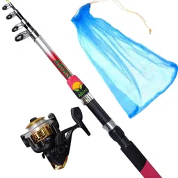 7 fit fing set combo with fish storing bag til Red Fishing Rod-image-1