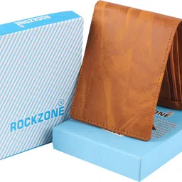 rockzone Men Formal, Travel Tan Artificial Leather Wallet image 1