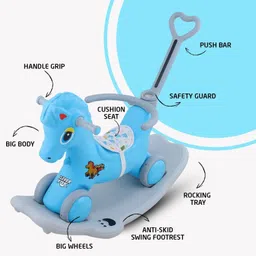 clever fox Charlie DLX - Horse Ride-on Musical Toy Rockers and Rider 2 in 1 Toy Convertible Charlie_DLX_BL Tricycle image 3