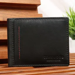 Men Casual Black Genuine Leather Wallet-image-25