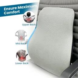 sleepsia Lumbar Support Pillow | Back Rest for Office Chairs, Car Seats, and Pain Relief Memory Foam Solid Sleeping Pillow Pack of 1 image 2