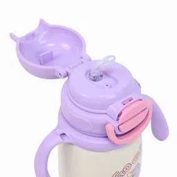 the little bunny hop in style Cute Dino Kids Water Bottle – 400ml Leak-Proof Straw Sipper with Strap & Handles image 4