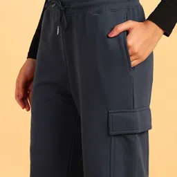 alan jones Women Solid Dark Blue Track Pants image 4