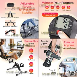 radhe alliance Mini Cycle Pedal Exerciser-Fixing Strap, Adjustable Resistance, Digital Display Mini Pedal Exerciser Cycle image 5