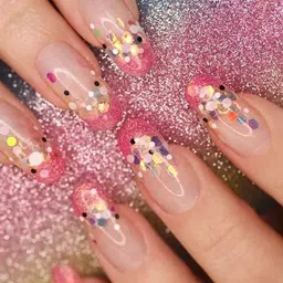 myeong Glossy Liquid Nail paint Glitter image 2