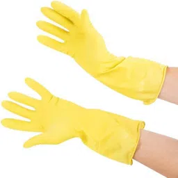 hand care Surf Long Sleeve Kitchen ,Waterproof Household Glove, Warm Dishwashing Glove, Water Dust Stop Cleaning Rubber Gloves-Yellow Color-1 Pair Wet and Dry Glove-picture-24