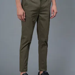 red tape Men Skinny Fit Green Cotton Blend Trousers image 2