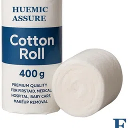 huemic assure Pure Absorbent Cotton Roll for Baby Care | Cosmetic & Skincare Use14 Gauze Medical Dressing image 1