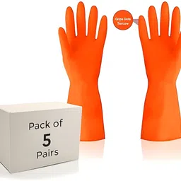 Premium Rubber Cleaning Gloves | Reusable|Chemical Resistant|Combo Pack of 5 Wet and Dry Glove Set-image-8
