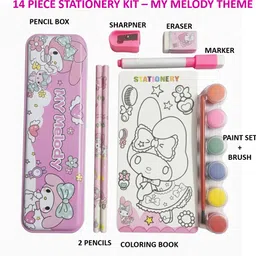 dhanakplanet STATIONERY GIFT SET MY MELODY Art Metal Pencil Box image 2