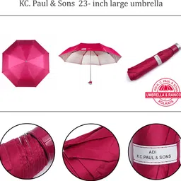 k.c. paul & sons Maharani 3 Fold 23-Inch Heavy Duty Long Lasting for Men & Women, Manual Umbrella image 2