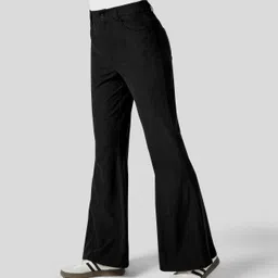 rajovati Women Loose Fit Black Viscose Rayon Trousers-picture-12