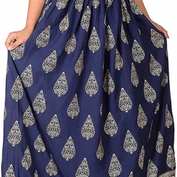 krishika Women Printed Flared Blue Skirt image 3