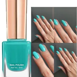 caterinachiara best Glossy Nail Polish Water proof For Women Best Green Color light blue-picture-11