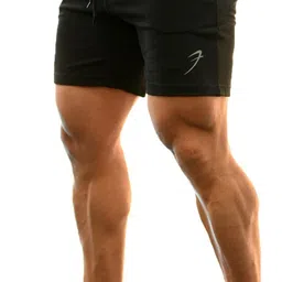 fuaark Solid Men Black Gym Shorts image 1