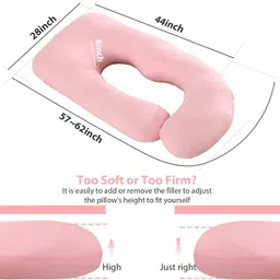 villagers LUXURY Microfibre Solid Pregnancy Pillow Pack of 1 image 2