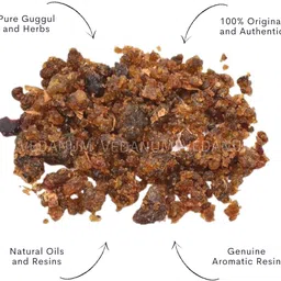 vedanum Pure Guggul Resn for Positive Energy, Daily Pooja, Havan, and Dhuni - 80 Gm Jar image 2