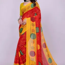 vastravedaa Printed Bandhani Georgette Saree image 3